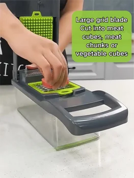 सब्जी चॉपर मैंडोलिन स्लाइसर, सब्जी चॉपर, बहुक्रियाशील 16 इन 1 फूड चॉपर, किचन सब्जी स्लाइसर डाइसर कटर 10 best sales सलाद कटर - №1