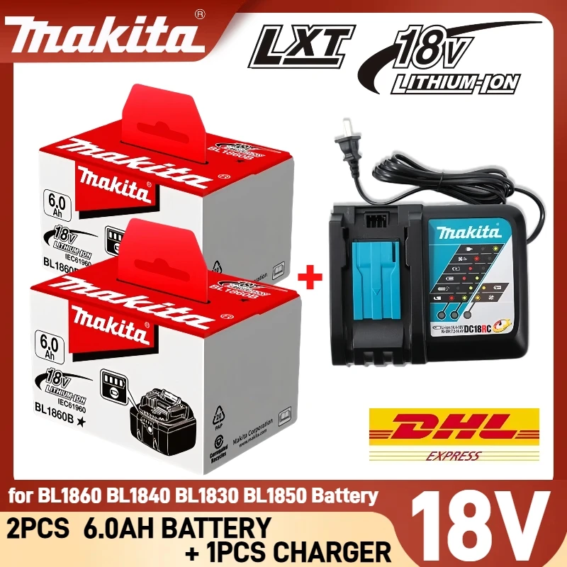

100% Original Makita battery, 6000mAh 5000mAh Li-ion Battery, for Makita 18V battery BL1815 BL1830B BL1840B BL1850 BL1860B