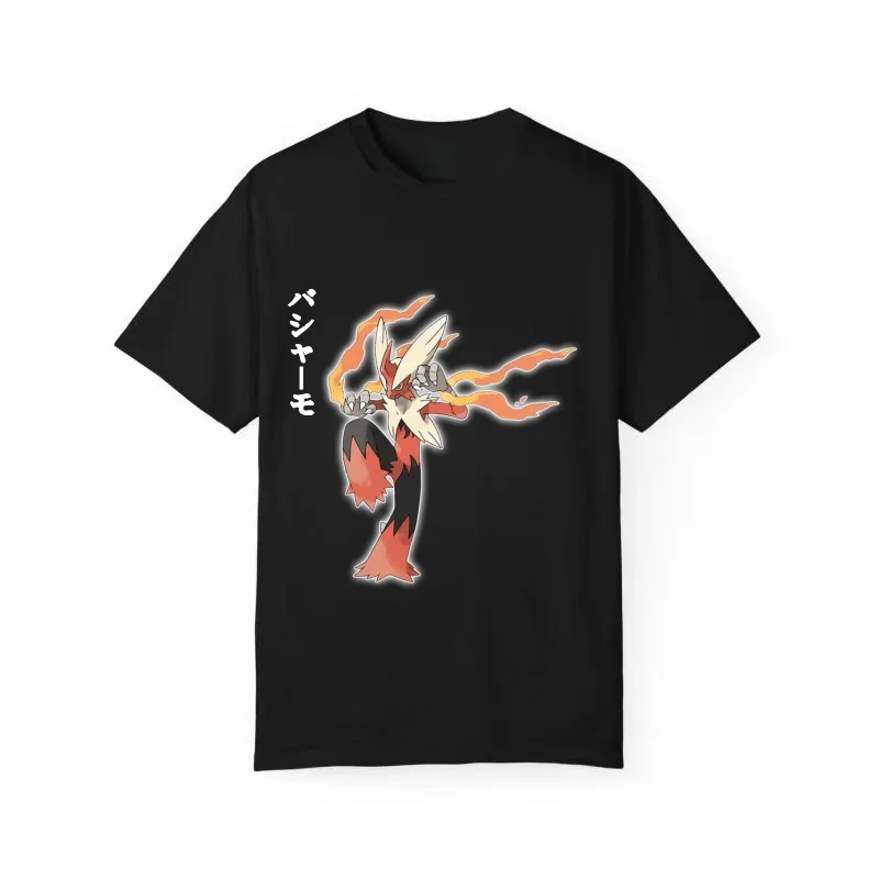 

Pokemon Super flame chicken T-shirt, unisex, men's top, Harajuku Y2K style, new streetwear for summer 2026.