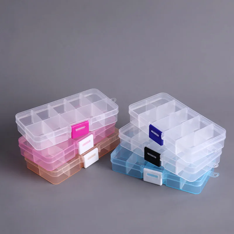 1pcs Detachable Transparent Plastic Box 10grid Storage Box Fishing Tackle Box Portable Jewelry Box Spare Parts Box Small Tools