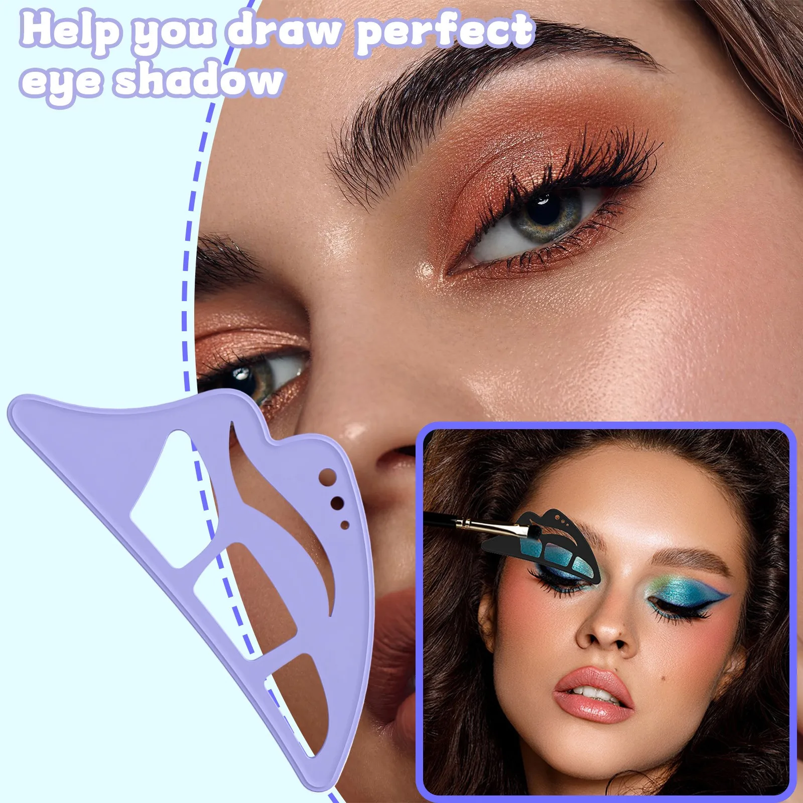 Modello riutilizzabile per ombretti in silicone per ombretti, per creare facilmente un trucco straordinario, assistente per ombretti portatile