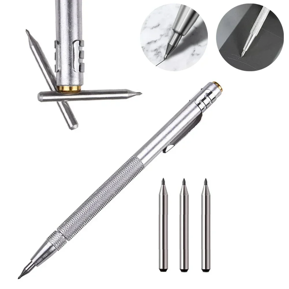 4PCS Tungsten Carbide Tip Scriber Engraving Pen Marking Tip Carving Scribing Marker Tool For Glass Ceramic Metal Wood Hand Tools