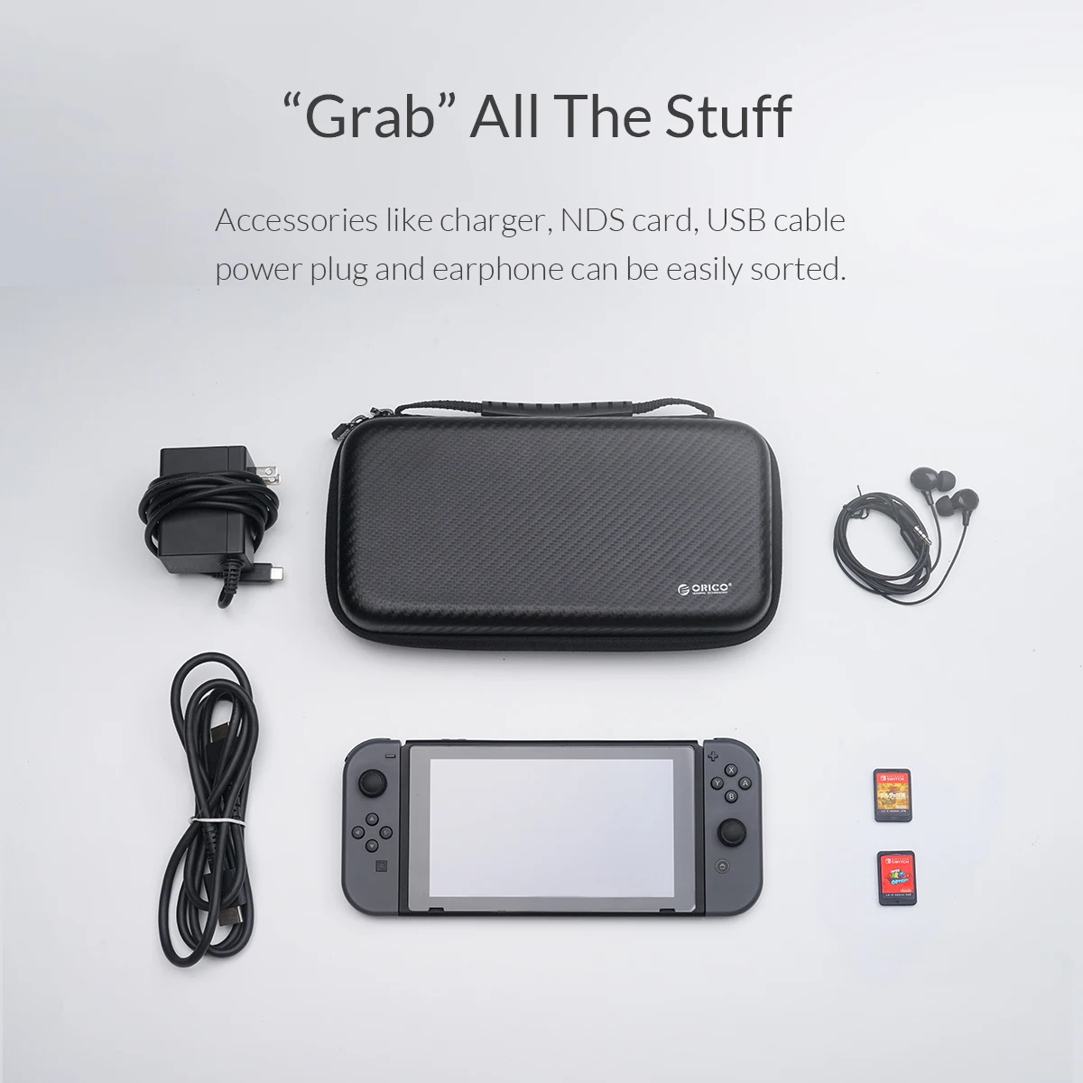 ORICO 휴대용 방수 보관 가방, 닌텐도 스위치 핸드백 NS OLED 콘솔 게임 액세서리