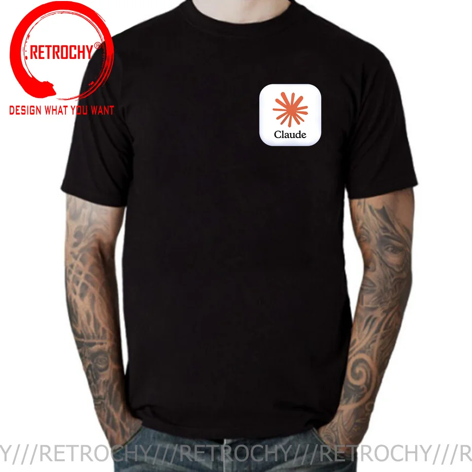 Claude AI Logo T Shirt Funny Men T-shirt Computer Fashion Clothing Mens Tops Tee Shirt Fashion Tees Homme Brand Unisex Clothes