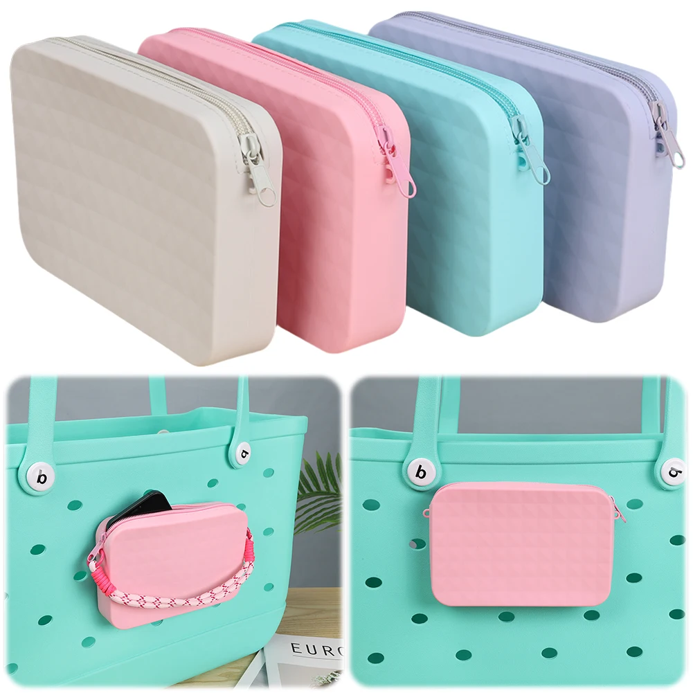 Silicone Storage Pouch Universal Phone Pouch Large Capacity Beach Bag Connector for Bogg Tote Bag