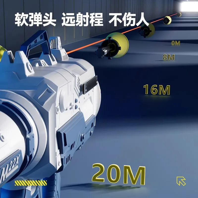 Duży elektryczny pociskarz ośmiobaryłkowy, miękki pistolet na pociski z efektami świetlnymi i dźwiękowymi, zabawka dla chłopca.