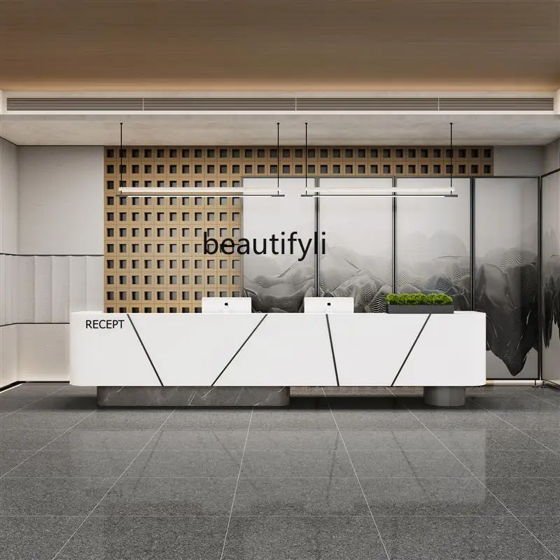 

Company reception desk hotel lobby marble slate fitness billiards room checkout page paint modern