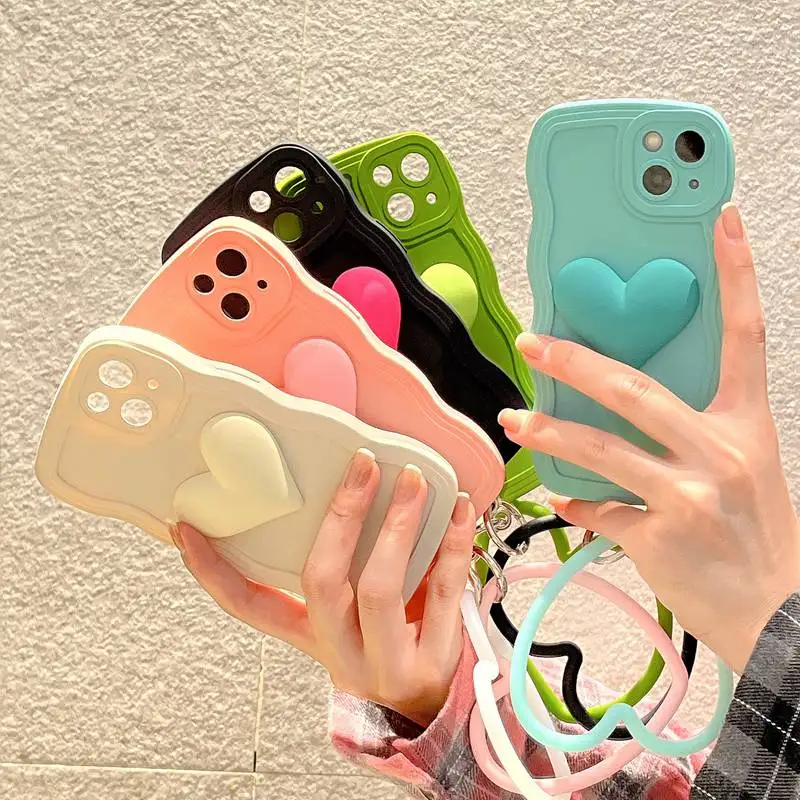 3D Heart Ring Wave Silicon Phone Case For OnePlus 9 Rt 11 11R 10R 9R 9RT 10T 8T ACE Pro Nord N20 5G CE 2 Lite CE2Lite Soft Cover