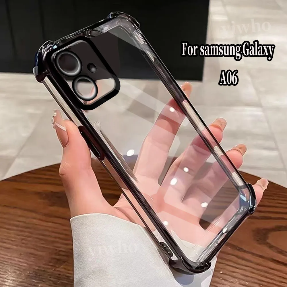 Transparent Phone Case for Samsung Galaxy A16 5G 4G A26 A06 A36 A56 5G Clera Back Cover Protective Black Camera Circle - náhled 4