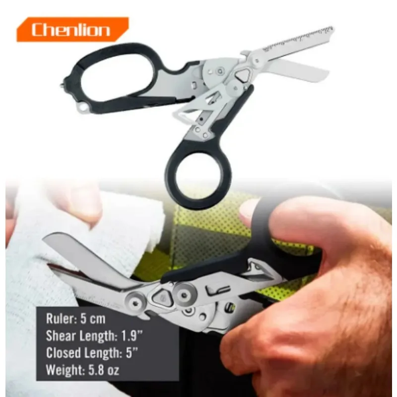 Multifunctional Outdoor Tools with Glass Breaker Strap Cutter, Emergency Response Scissors, Folding Pliers, Safety Hammer