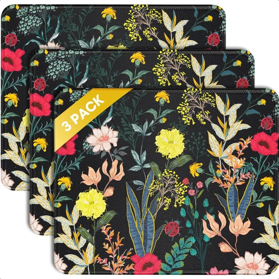 

Комплект из 3 ковриков для мыши с прошитыми краями. Удобные коврики для мыши с нескользящей резиновой основой. Моющиеся коврики для мыши оптом с тканью из лайкры.