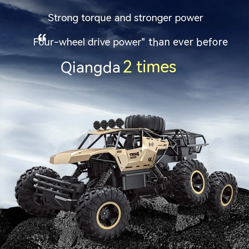 Big Alloy สี่ล้อไดรฟ์ Off-road รถชาร์จความเร็วสูงหกล้อรถปีนเขาของเล่นเด็ก Boy รีโมทคอนโทรลรถ