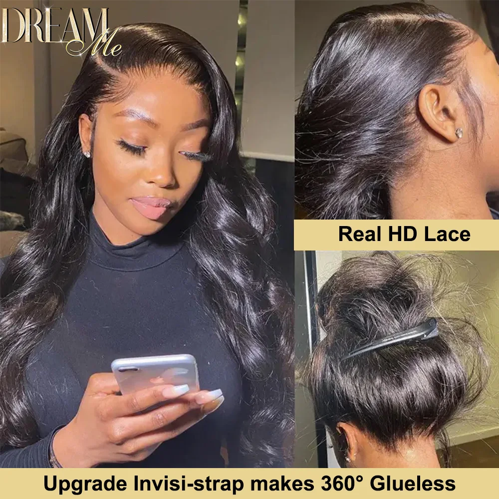 Perruque Body Wave sans colle avec sangle invisible pour femme, SnDPFit, 360 HD Lace Frmetals, perruques de cheveux humains, perruques Wear and Go en dentelle prédécoupée