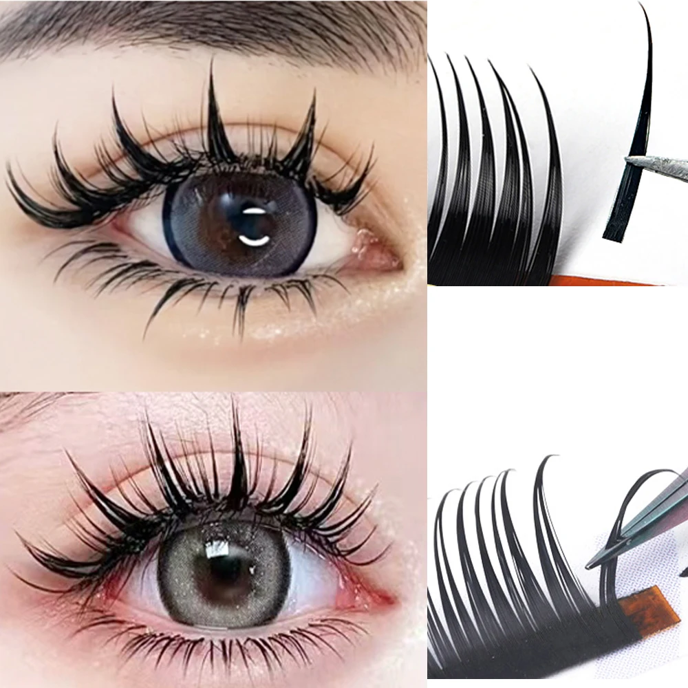 NEW C/D Volume Wet  Eyelash Extension 8-19mm Mixed Length Premium Soft Natural Light Eyelashes Premade Fans Lashes