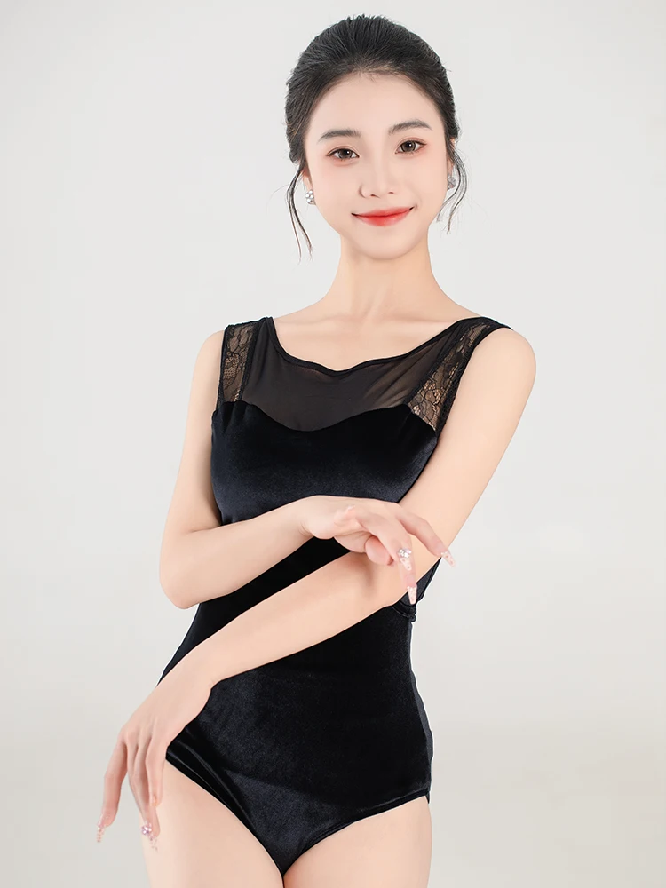 فستان تدريب جديد من الدانتيل بأكمام قصيرة فستان رقص صيفي للسيدات فستان باليه بومبادور فستان جمباز