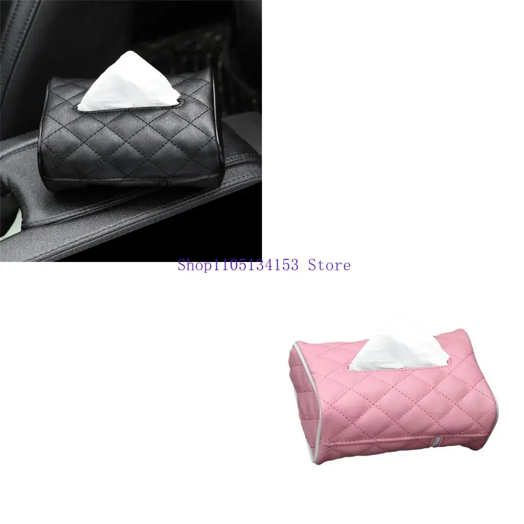 

hg89 Space Saving Car Tissue Box Leather Car Tissue Holders Large for Backseat Use
