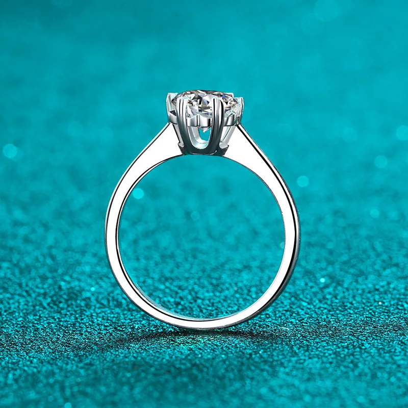 Exquisite Platinum PT950 Straight-Band 1-Carat Moissanite Snowflake Engagement Ring Wedding Engagement Fine Jewelry Gifts