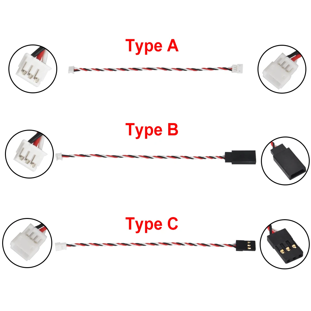 4PCS JST 1.5mm 3Pins Male to JR Servo Plug Converter Wire For RC Mini-z Racing Mosquito Drift Car Sanwa Futaba NB4 Mini Receiver