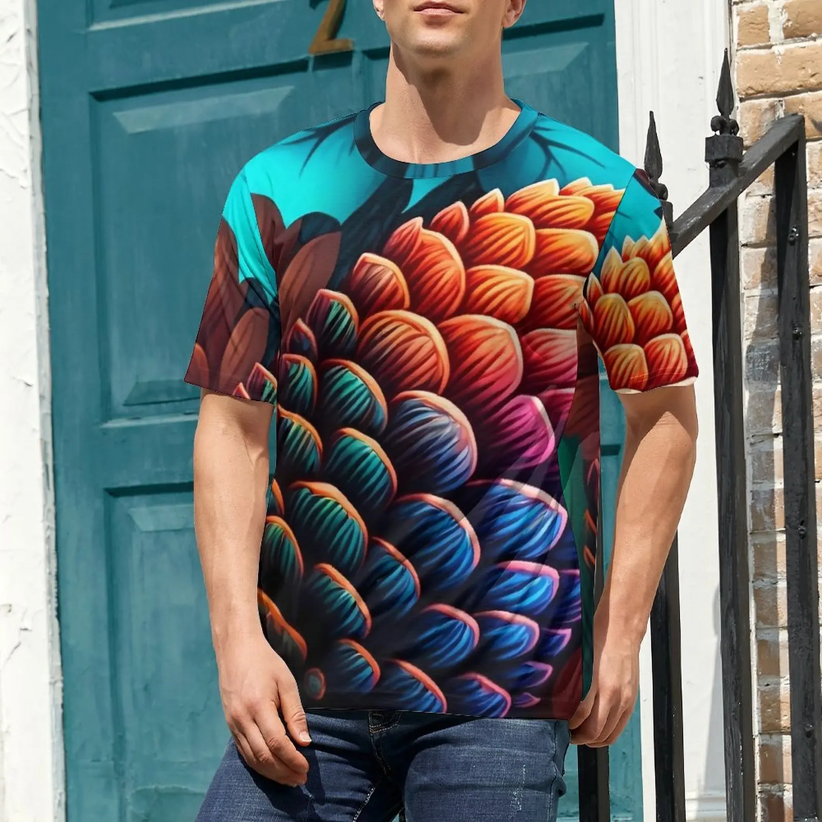 Pine Cones T Shirt Colorful Autumn Hippie T Shirts Men Funny Tshirt Summer Short Sleeve Graphic Tees Plus Size 6XL