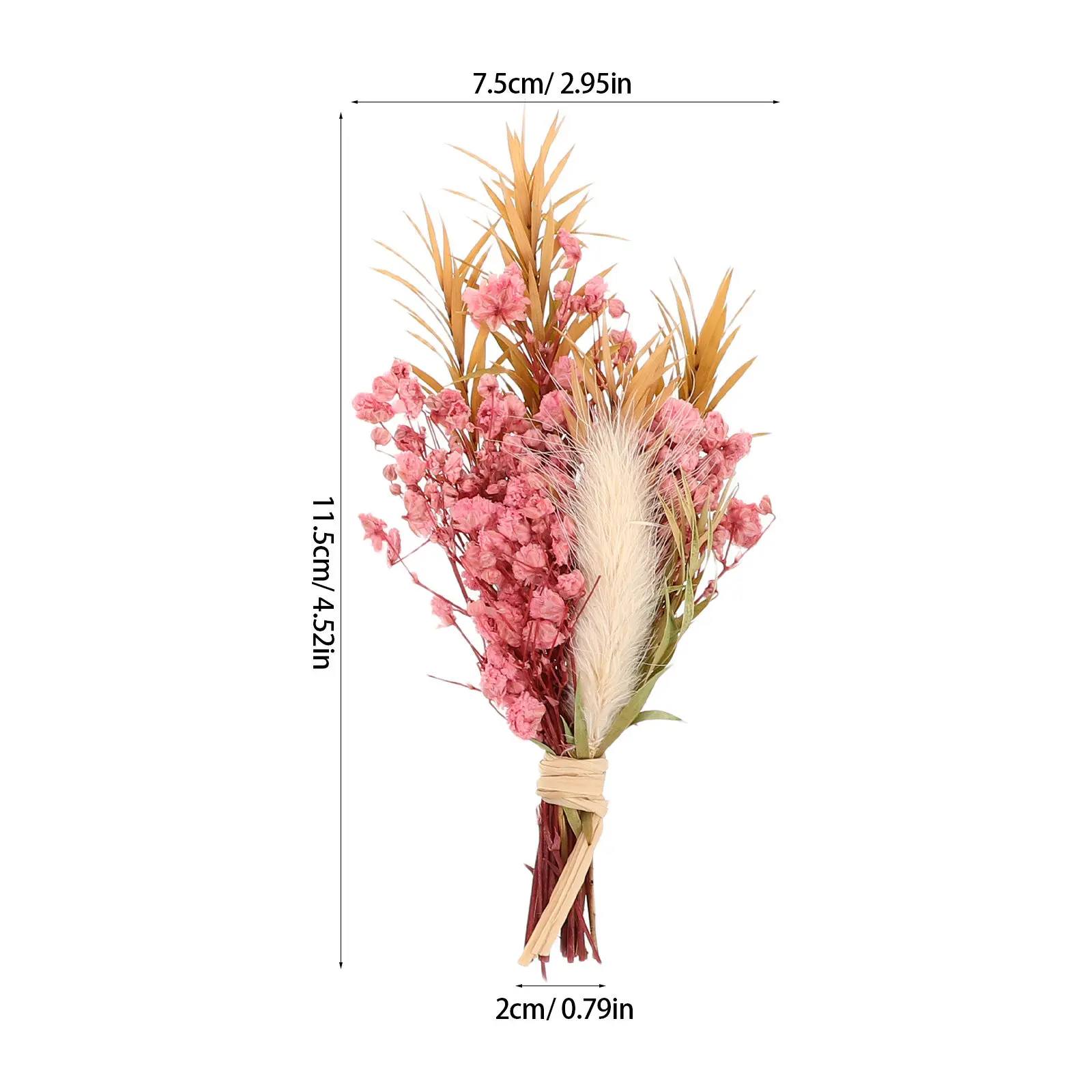 3Pcs Mini Dried Floral Bouquet Natural Small Dried Flower Arrangement Vase Decoration Compact Home Decor Dry Flower Set view 3