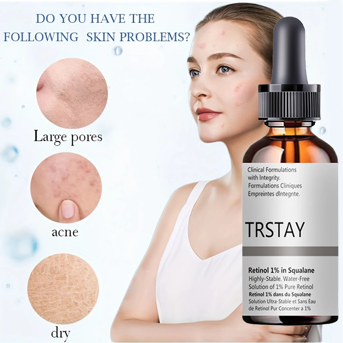 squalane retinol essential oil, brightens and tightens the skin, moisturizes the skin, and reduces dullness