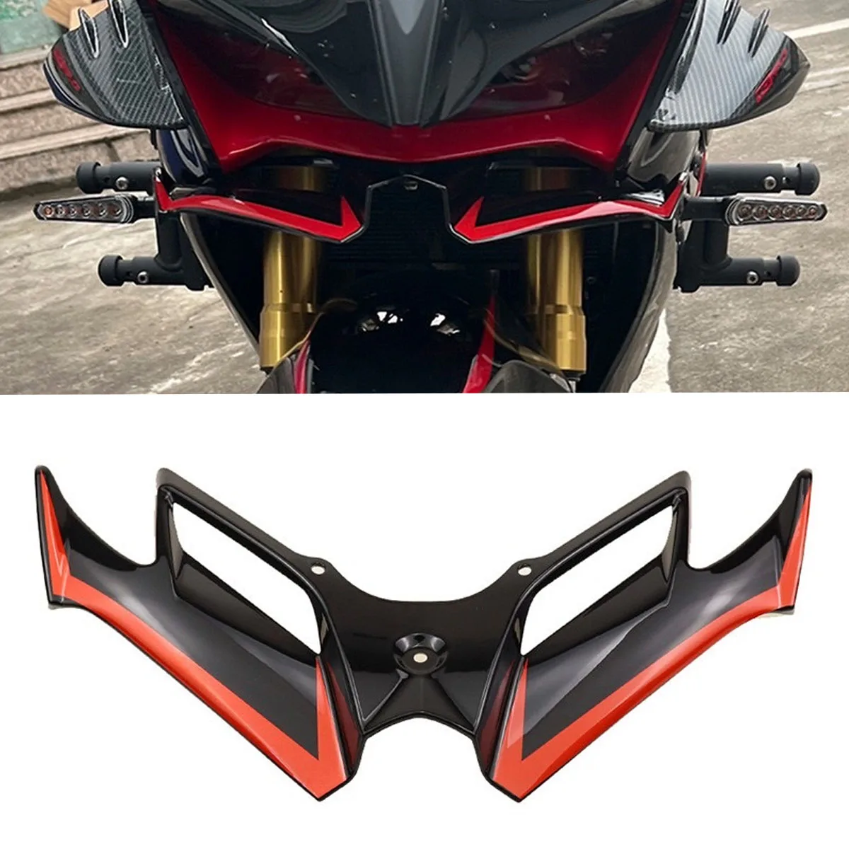 

Modified lower lip fixed wing competitive bird beak front lip deflector accessory suitable for CFMOTO 250SR track version MY22