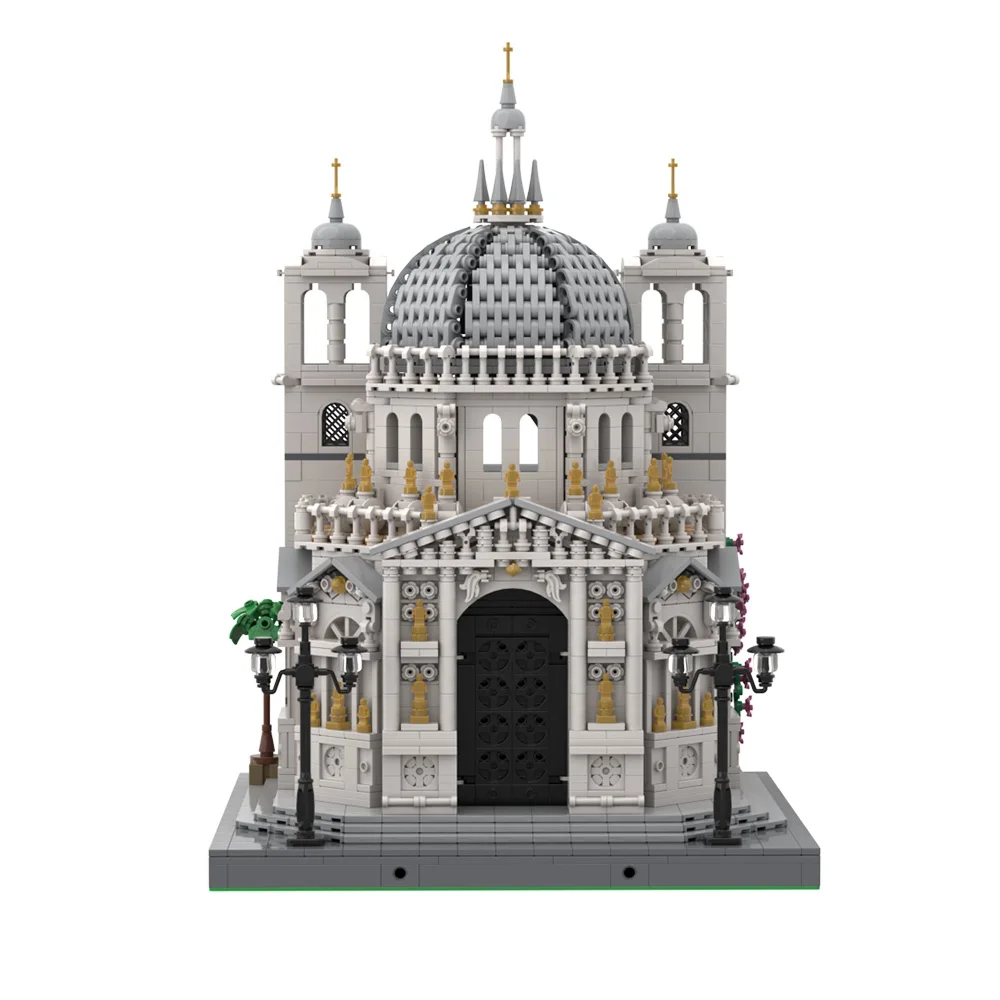 MOC Basilica di Santa Maria Della Salute Mariaed Della Salute Church Model Building Block Venice Retro Landmark  Brick Toys Gift