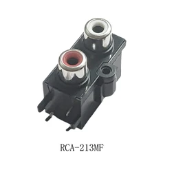 2PCS RCA Connector 2Position Stereo Audio Jack 90 Degree Sealed AV Audio Female Input Socket AV-213MF