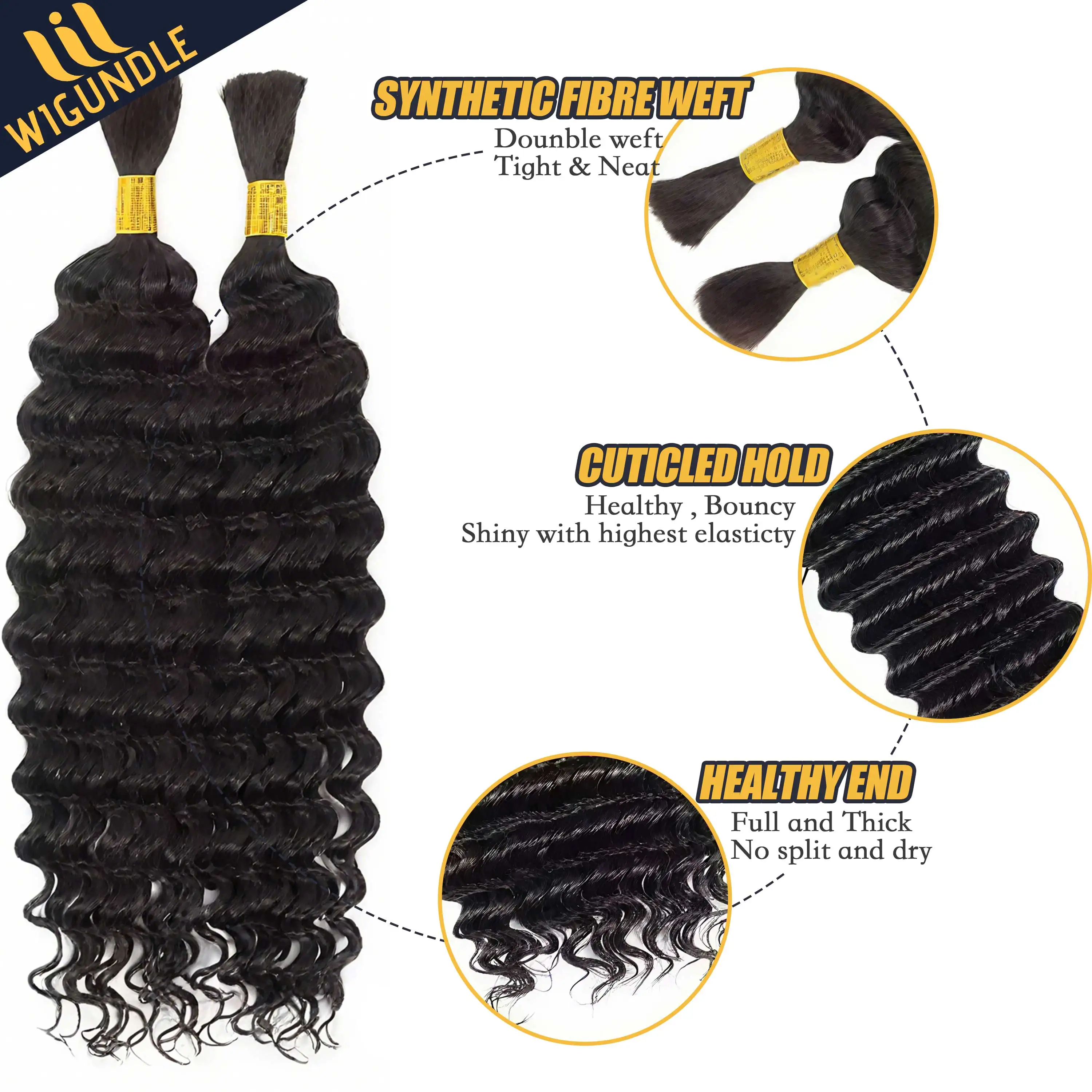 14 22inch Blonde Boho Braids Wet Synthetic Deep Wave Bundle Deals Hair No Weft Bulk Braiding Extension For Women Child Faux Locs