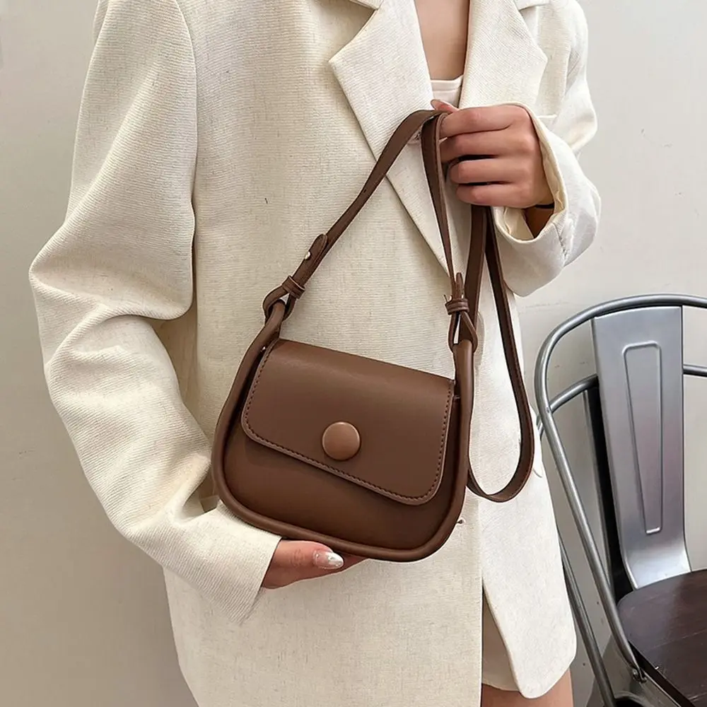 

Сумка на плечо в корейском стиле из искусственной кожи, однотонная маленькая квадратная седельная сумка, большая вместительная сумка через плечо для офисного работника