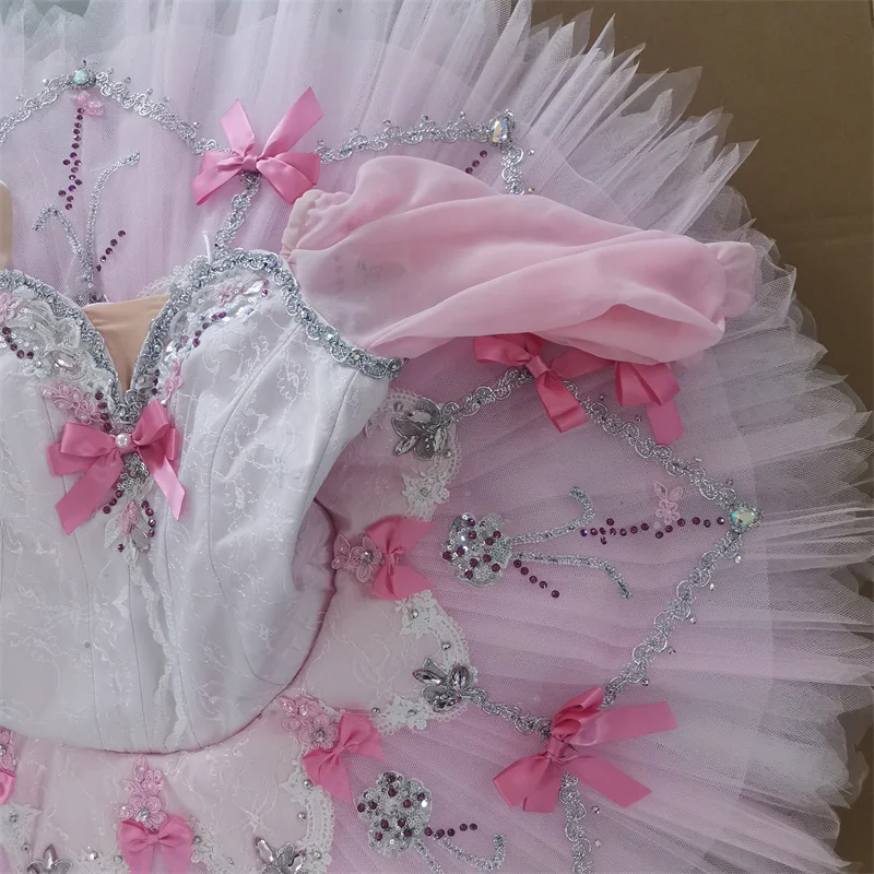 Tutú de Ballet rosa claro para niña, tutú profesional de alta calidad, personalizado avanzado, 12 capas