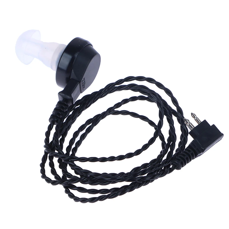 1Pcs Black Hearing Aid Unilateral Cord Wire+BTE Hearing Aid Receiver (2 pin) Amplifier Speaker Replacement Part