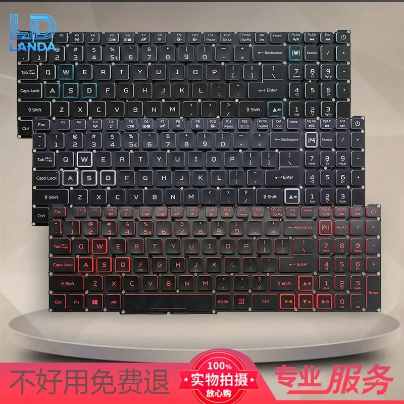 Laptop Replacement Keyboard for Nitro 5 AN517-52 AN515-54 N18I3 Durable Ergonomic Keycap Design Easy Installation Full-size Layo