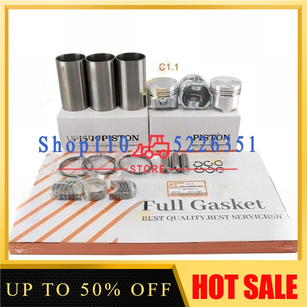 

C1.1 Overhaul Rebuild Kit For 302 CR 301.7 Piston Rings Cylinder Liner Full Gasket Set Engine Parts