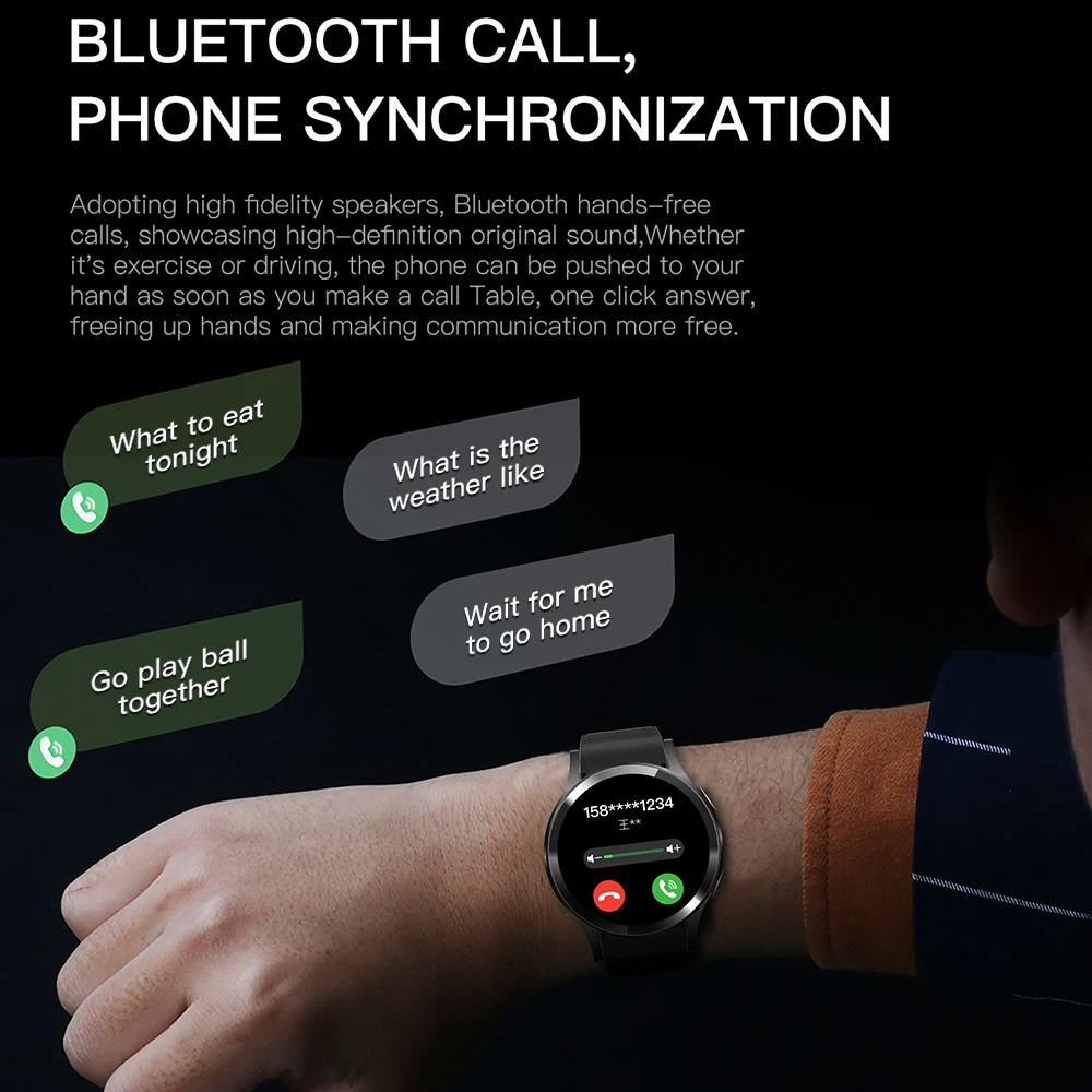 2025 novo 1.39 "homem azul dente chamada relógio inteligente freqüência cardíaca esporte relógios de fitness carga sem fio assistente voz feminino smartwatch