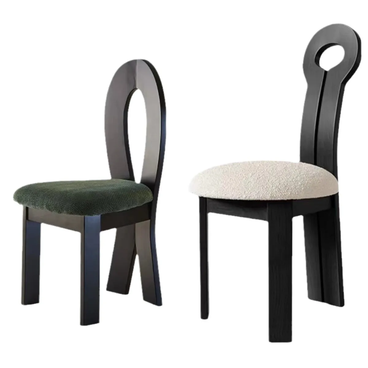

Nordic log chair simple modern office chair home living room bench solid wood dining chair