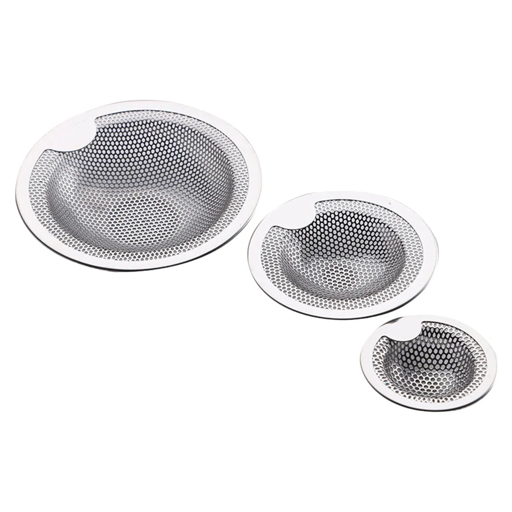 

3Pcs Stainless Steel Filter Net for Drain Clog Prevention Dual Use Floor Drainer Bathroom Bathtub Kitchen Sink Strainer