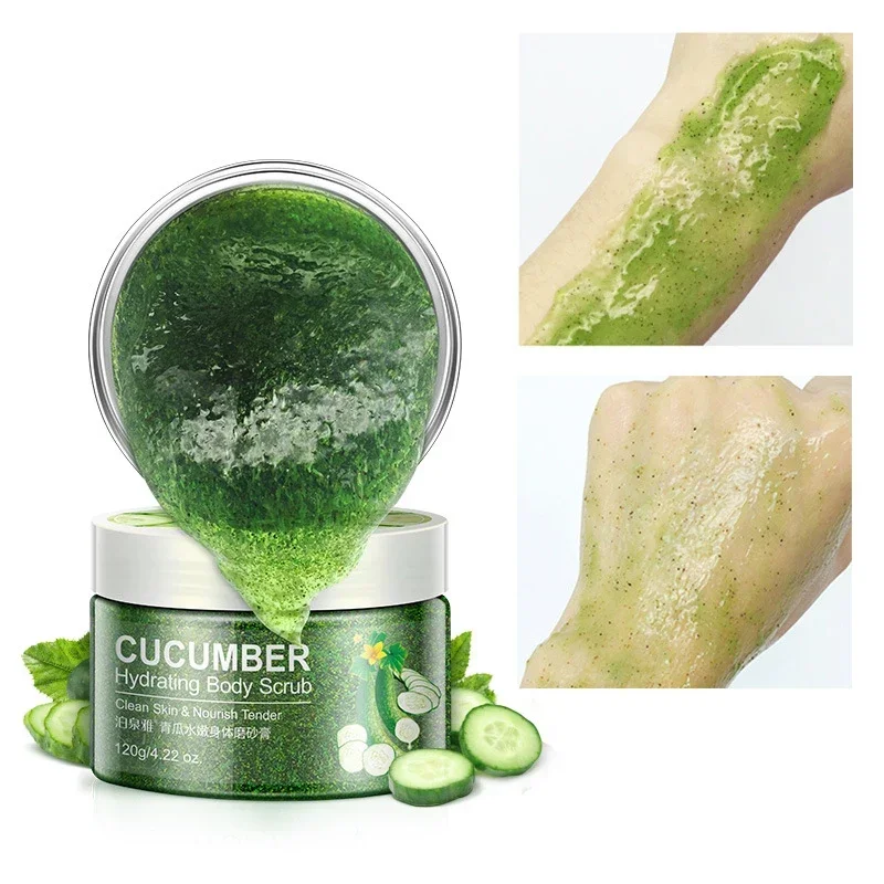 120g Natural Cucumber Hydration Exfoliating Cream Smooth Moisturizing Skin Care Brigthen Cream Deep Exfoliator Gel Scrub