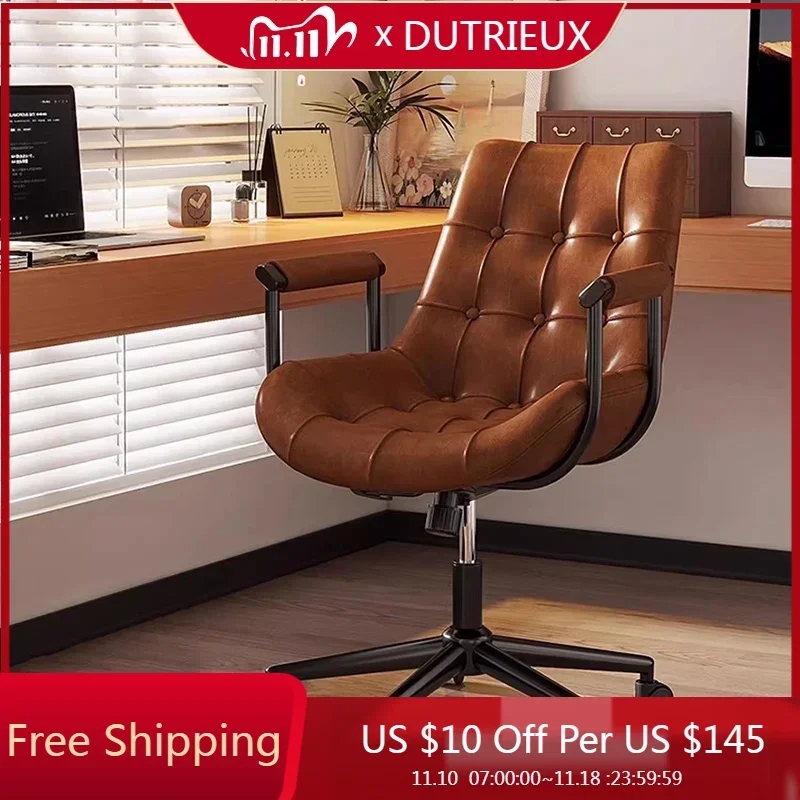 

Swivel Throne Office Chair Vanity Salon Leather Lazy Designer Luxury Office Chair Computer Comfortable Stoel Trendy Furniture