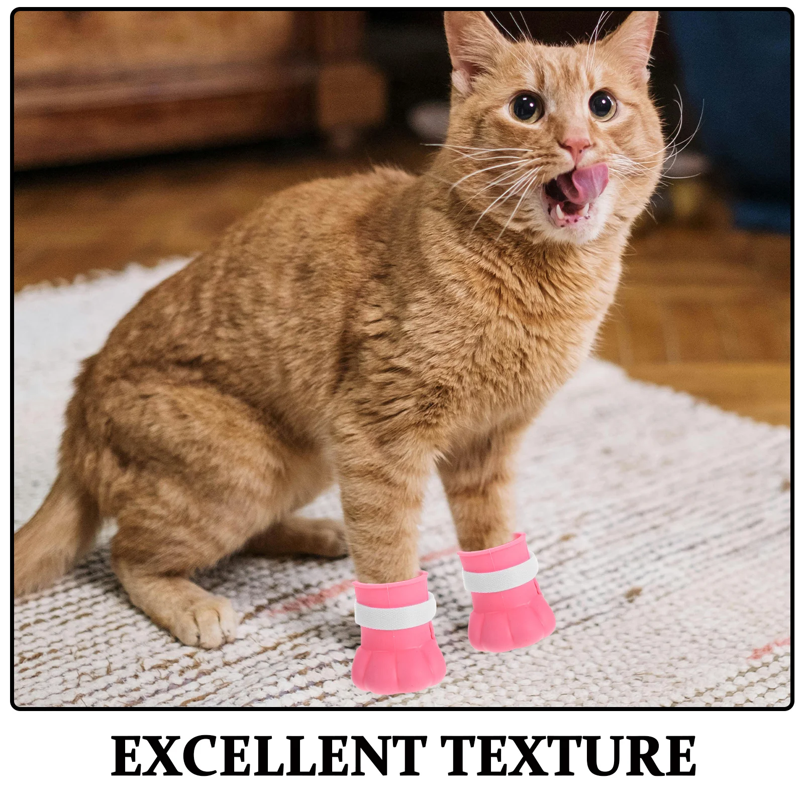 4 قطعة واقيات مخلب مقاوم للماء سيليكون أحذية قابلة للتعديل للاستحمام الاستمالة العناية بالأظافر أحذية القط هريرة مخلب يغطي القط #5