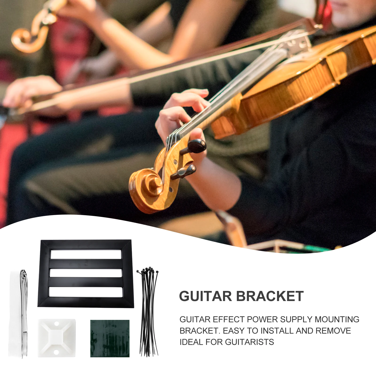 

1 Set Effects Pedalboard Holder Mounting Bracket For Guitarists Durable Anti-Rust Easy Install Double Row Structure Gift Friends