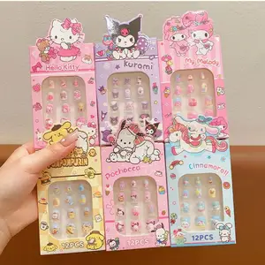 Dessin animé Sanrio Children’s Nail Patch Hello Kitty Kuromi Autocollant d’ongles détachables Ongles de fille Doux et jolis autocollants 8 meilleures ventes de faux ongles Hello Kitty - No 2