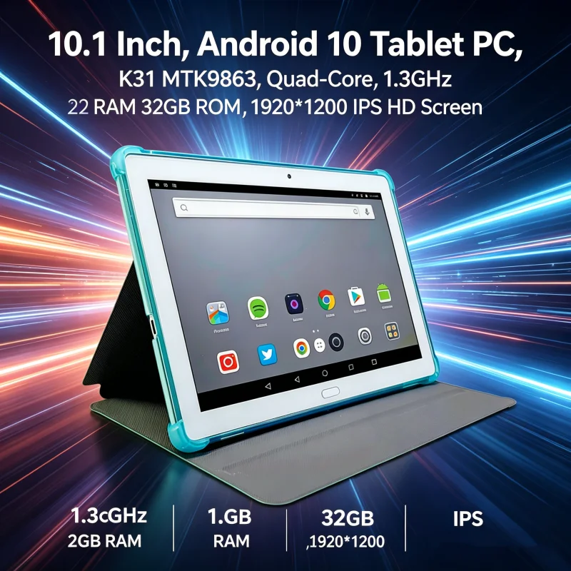Hot Sales 10.1 INCH T10 RAM 2GB DDR ROM 32GB K31  Android 10 Tablet PC Quad-Core CPU MTK9863 Quad-Core Type-C WIFI