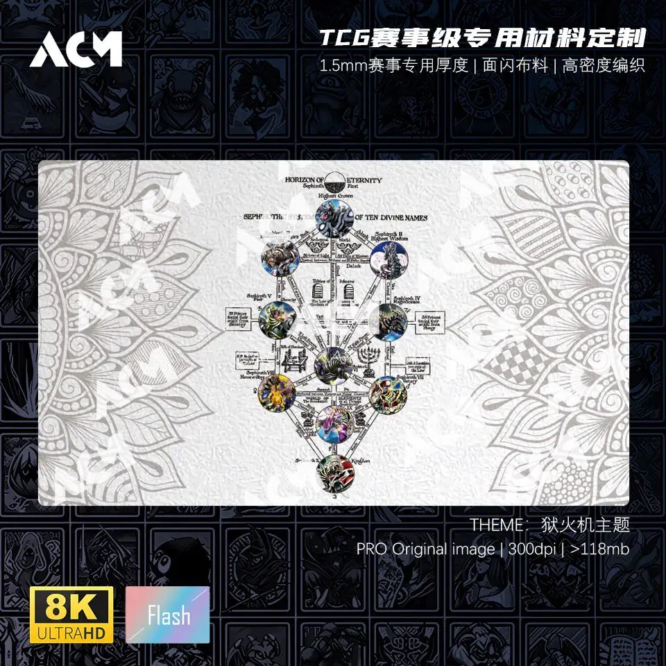 600x350mm Yu-Gi-Oh! Infernoid Theme Playmat Infernoid Onuncu/Seitsemas/Attondel 1.5mm Seamless Edge Single Board Game Card Mat