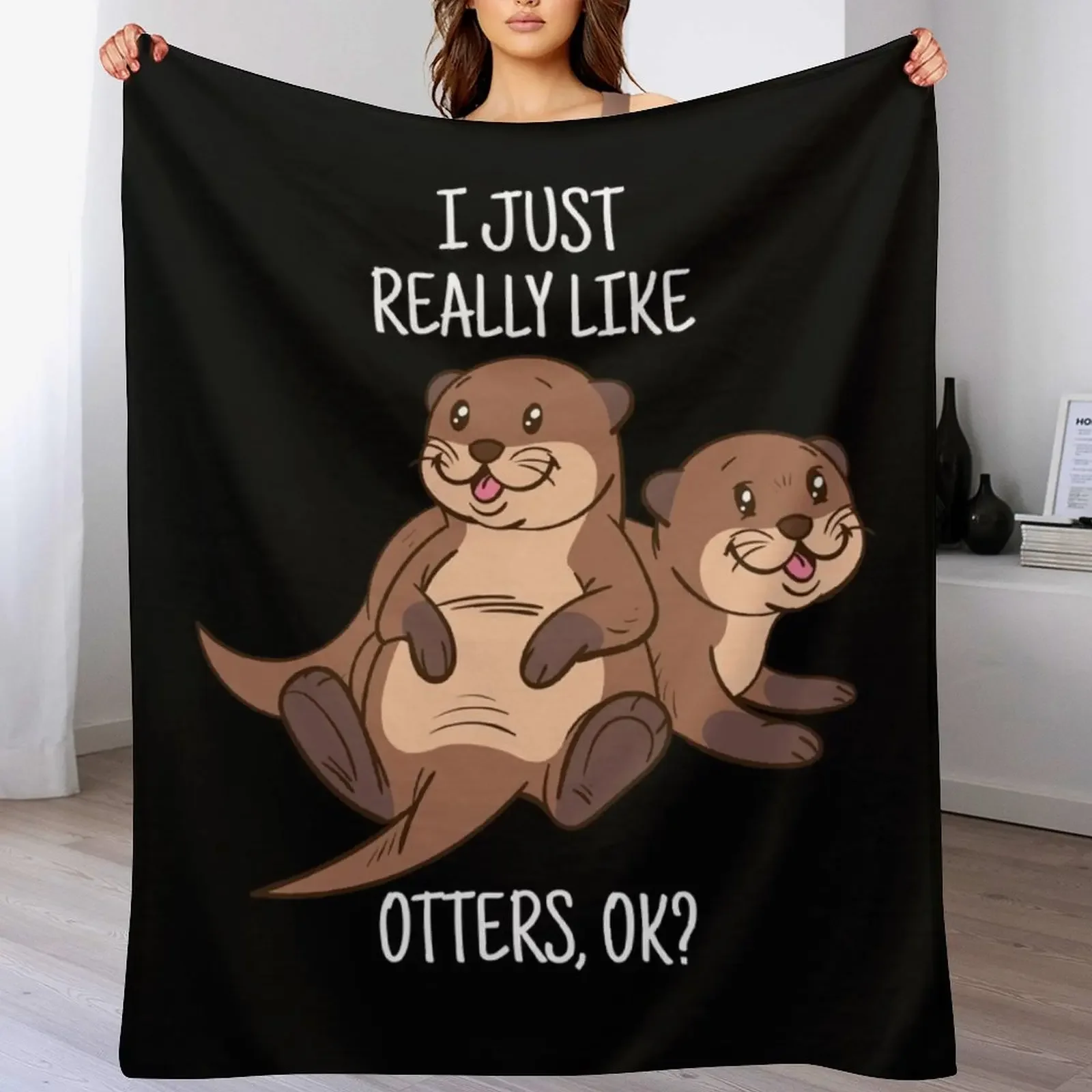 

Otter Lover Women Sea Otter Gift for Men Otter Throw Blanket Soft Warm Blanket Gift for Grandparents