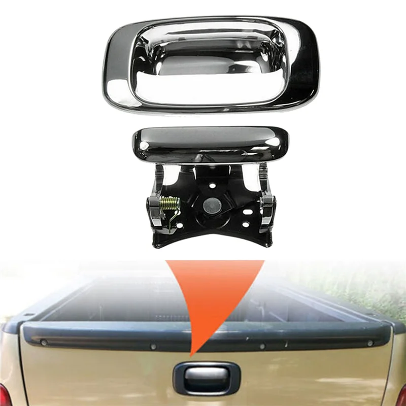 

Хромированный набор рам для ручки задней двери багажника для Chevy Silverado GMC Sierra 1999-2006, 15997911 15228539 15228541 15228540