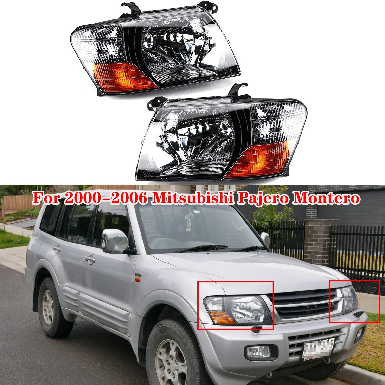 Head Lamps Headlight Assembly For Mitsubishi Pajero Montero 2000 2001 2002 2003 2004 2005 2006 Car Accessories