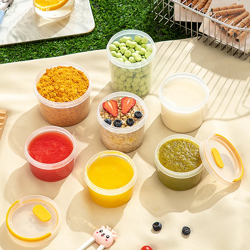 Frascos de almacenamiento sellados para alimentos, cereales portátiles, taza de leche de soja, clasificación transparente, cubo de comida para bebés, accesorios de cocina