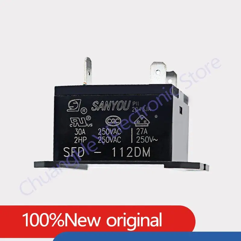 100%Original New SANYOU SFD-112DM 12VDC SFD-124DM 24VDC 4PINS 30A DC Power Relay 12V 24V Replaceable HF37F-012-1H HF37F-024-1H