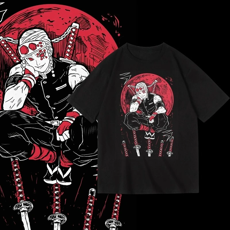 

Cartoon Animation Ghost Destroyer Blade Sound Column Yu Sheng Tianyuan Peripheral T-Shirt Summer Short Sleeve Pure Cotton